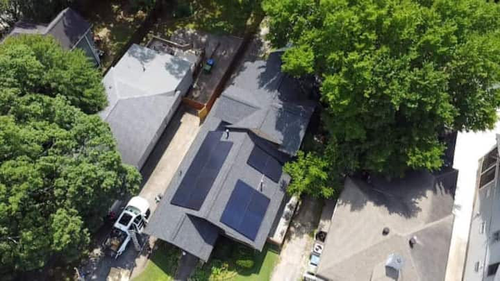 Solar panels installed on an Atlanta, GA home.